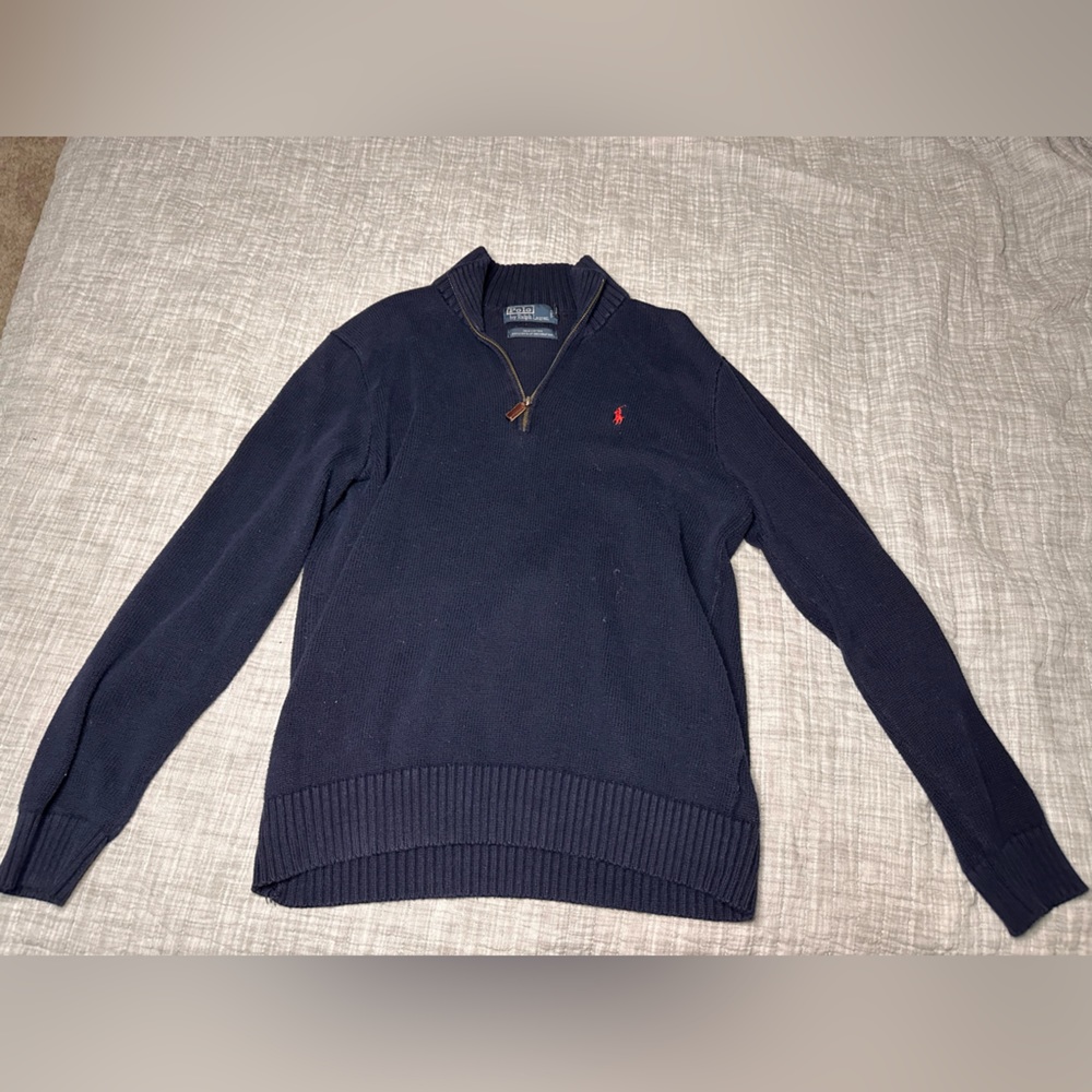 navy ralph lauren polo quarter zip size small